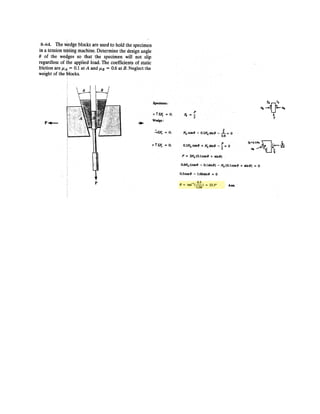 6
Determine the force in members EF and EL of the roof truss and state if the members are in
tension or compression.
Units Used:
kN 10
3
N
Given:
F1 6 kN
F2 12 kN
F3 12 kN
F4 12 kN
a 4 m
b 3 m
c 6 m
Solution:
T atan
c b
3a
§
¨
©
·
¸
¹
Initial Guesses:
Iy 1 kN FEF 1 kN
FEL 1 kN
Given
F2 a( ) F3 2a( ) F4 3a( ) F3 4a( ) F2 5a( ) F1 6a( ) Iy 6a( ) 0
F3 a( ) F2 2a( ) F1 3a( ) Iy 3a( ) FEFcos T  