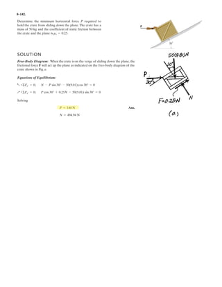 a
FCD 6.5 kN
6Fx = 0; Ex FCD cos T  