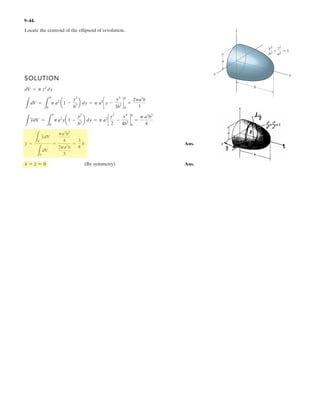 6–121.
Determine the horizontal and vertical components of force
at pins A and C of the two-member frame.
3 m
3 m
500 N/m
600 N/m
400 N/m
A B
C
SOLUTION
Member AB:
a
Member BC:
a
Ans.
Member AB:
Ans.
Member BC:
Ans.
Ans.Cy = 1700 N = 1.70 kN
+ c©Fy = 0; -500 - 1200 + Cy = 0
Cx = 500 N
:+ ©Fx = 0; Cx + 900 - 1400 = 0
Ax = 1400 N = 1.40 kN
:+ ©Fx = 0; -Ax + 1400 = 0
Ay = 250 N
+ c©Fy = 0; Ay - 750 + 500 = 0
Bx = 1400 N
+©MC = 0; -1200 (1.5) - 900 (1) + Bx(3) - 500 (3) = 0
By = 500 N
+©MA = 0; -750(2) + By (3) = 0
 