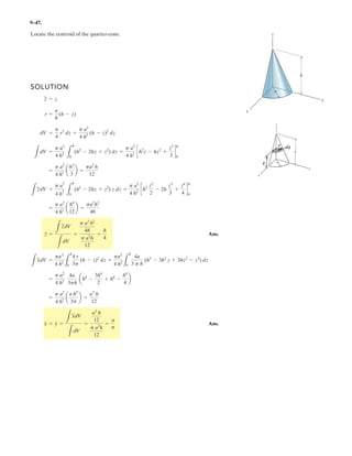 6–124.
Determine the horizontal and vertical components of force
that the pins A and B exert on the two-member frame. Set
F = 0.
1.5 m
400 N/ m
60
1 m
1 m
B
C
A
F
SOLUTION
CB is a two-force member.
Member AC:
a
Thus,
Ans.
Ans.
Ans.
+ c©Fy = 0; Ay - 600cos 60° + 310.6 sin 45° = 0
Ax = 300 N
Ay = 80.4 N
:+ ©Fx = 0; -Ax + 600 sin 60° - 310.6 cos 45° = 0
Bx = By = 310.6 a
1
22
b = 220 N
FCB = 310.6
+©MA = 0; -600 (0.75) + 1.5 (FCB sin 75°) = 0
 
