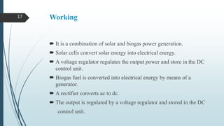 SOLAR-BIOGAS HYBRID POWER GENERATION SYSTEM | PPTX