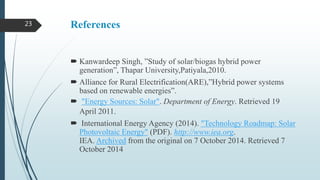 SOLAR-BIOGAS HYBRID POWER GENERATION SYSTEM | PPTX