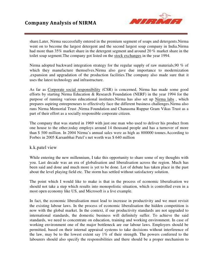 example of a company analysis