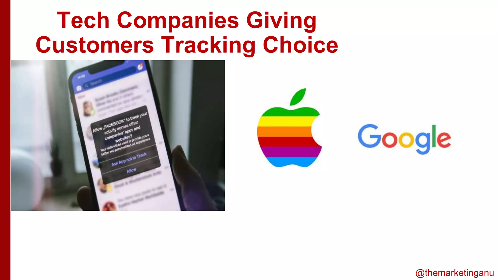 @themarketinganu
Tech Companies Giving
Customers Tracking Choice
 