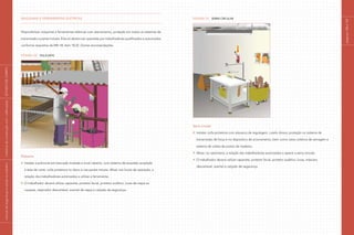 Máquinas e ferramentas elétricas
Disponibilizar máquinas e ferramentas elétricas com aterramento, proteção em todos os sistemas de
transmissão e partes móveis. Elas só devem ser operadas por trabalhadores qualificados e autorizados
conforme requisitos da NR–18, item 18.22. Outras recomendações:
Figura 20 Policorte
Policorte
Instalar a policorte em bancada nivelada e local coberto, com sistema de exaustão acoplado
à área de corte, coifa protetora no disco e nas partes móveis. Afixar nos locais de operação, a
relação dos trabalhadores autorizados a utilizar a ferramenta;
O trabalhador deverá utilizar capacete, protetor facial, protetor auditivo, luvas de raspa ou
vaqueta, respirador descartável, avental de raspa e calçado de segurança.
Figura 21 Serra Circular
Serra circular
Instalar coifa protetora com alavanca de regulagem, cutelo divisor, proteção no sistema de
transmissão de força e no dispositivo de acionamento, bem como caixa coletora de serragem e
sistema de coleta de poeira de madeira;
Afixar, na carpintaria, a relação dos trabalhadores autorizados a operar a serra circular;
O trabalhador deverá utilizar capacete, protetor facial, protetor auditivo, luvas, máscara
descartável, avental e calçado de segurança.
páginas128e129
|manualdesegurançaesaúdenotrabalho|indústriadaconstruçãocivil–edificações|ESTUDODECAMPO|
 