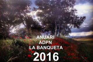ANUARI ADPN LA BANQUETA
2017
ANUARI
ADPN
LA BANQUETA
2016
 