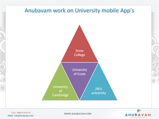 Anubavam work on University mobile App’s

 