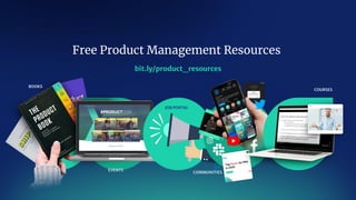 Free Product Management Resources
BOOKS
EVENTS
JOB PORTAL
COMMUNITIES
it.ly/pro u t_r sour s
COURSES
 