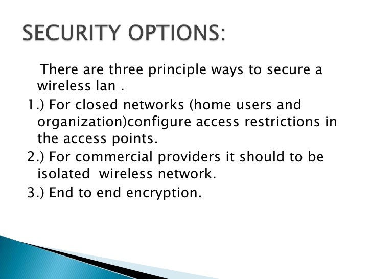 Wireless LAN security