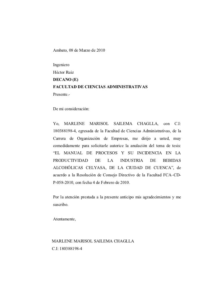 Anulacion Del Tema De Tesis