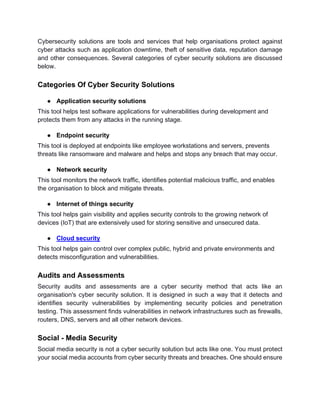 An Ultimate Guide On Cyber Security Solutions.pdf | Internet | Computing