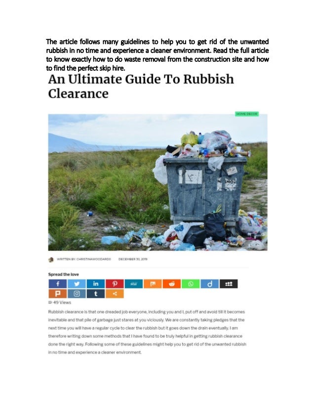 An Ultimate Guide To Rubbish Clearance