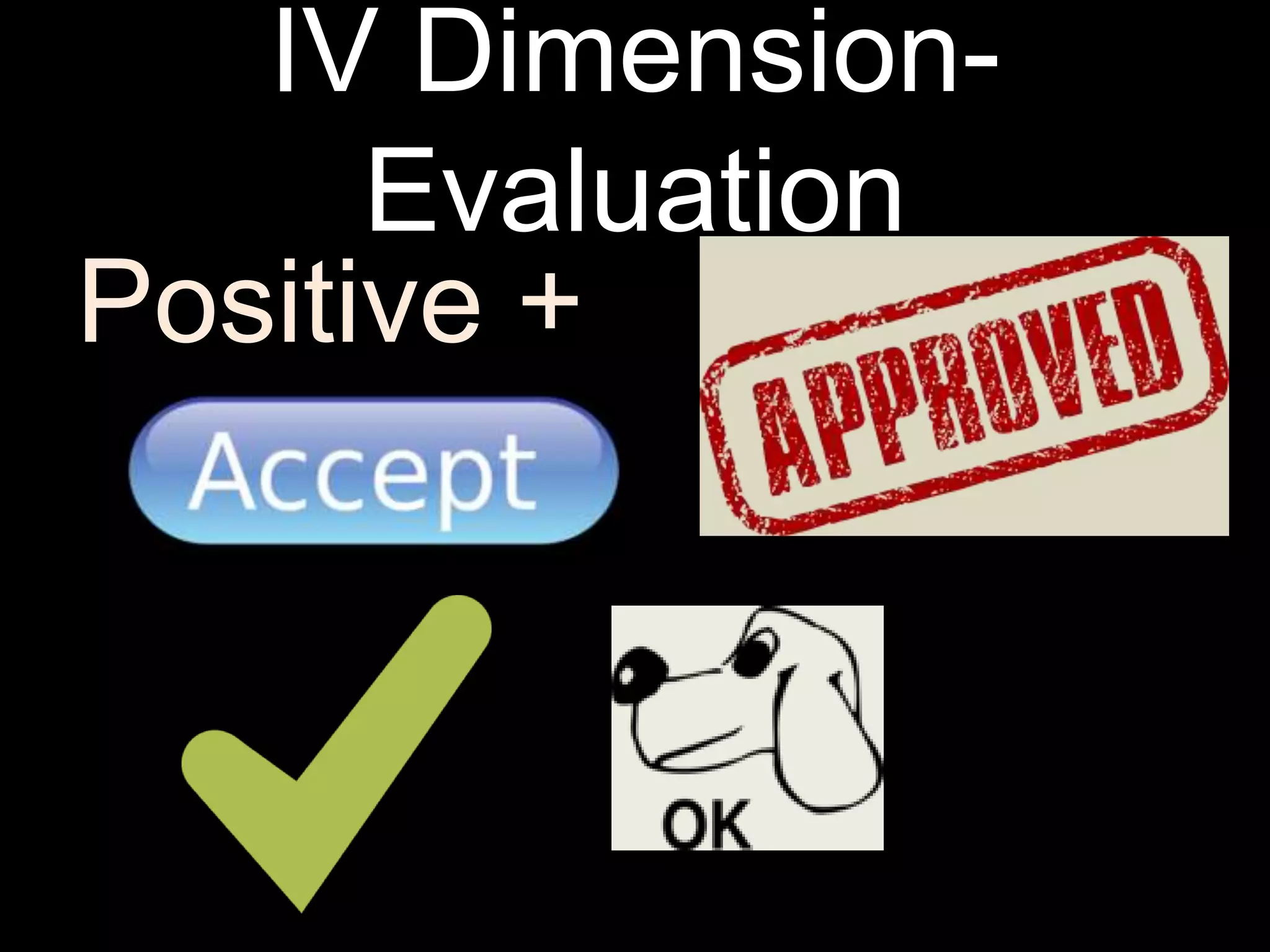 IV Dimension-
Evaluation
Positive +
 