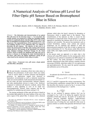 A numerical analysis of various p h level for fiber optic ph sensor ...