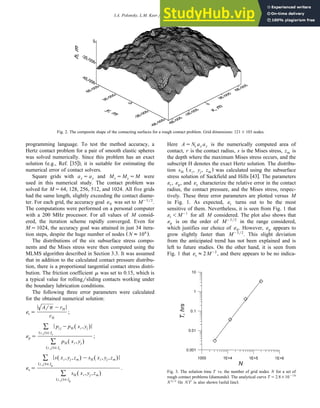 A Numerical Method For Solving Rough Contact Problems Based On The ...