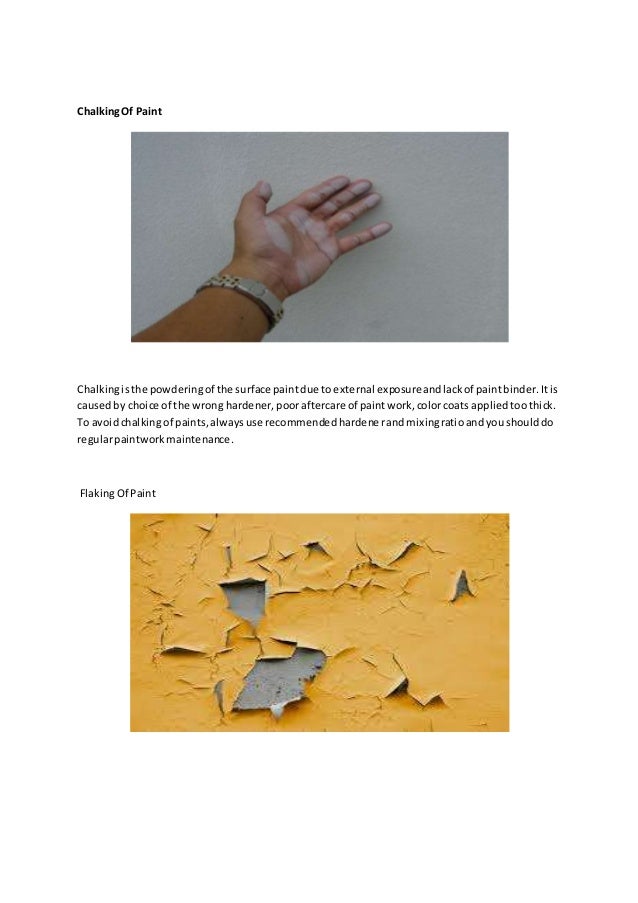 An understanding of various paint failures and remedies