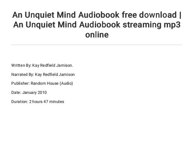 an unquiet mind full text an unquiet mind full text