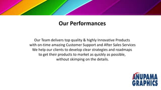 Our Performances
Our Team delivers top quality & highly Innovative Products
with on-time amazing Customer Support and After Sales Services
We help our clients to develop clear strategies and roadmaps
to get their products to market as quickly as possible,
without skimping on the details.
 
