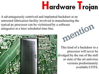 Hardware Trojans By - Anupam Tiwari