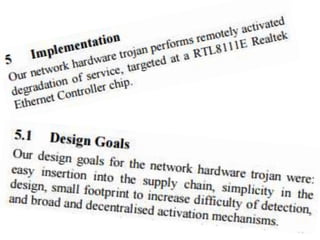 Hardware Trojans By - Anupam Tiwari