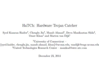 Hardware Trojans By - Anupam Tiwari