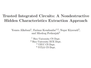 Hardware Trojans By - Anupam Tiwari