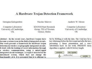 Hardware Trojans By - Anupam Tiwari