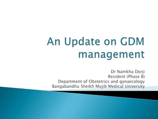 Dr Namkha Dorji
Resident (Phase B)
Department of Obstetrics and gynaecology
Bangabandhu Sheikh Mujib Medical University
 