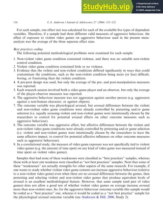 An Update On The Effects Of Playing Violent Video Games | PDF