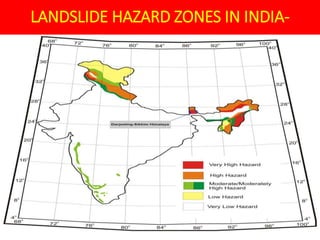 LANDSLIDE HAZARD ZONES IN INDIA-
 