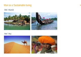 3Man as a Sustainable being
Hot - Humid
Hot - Dry
 