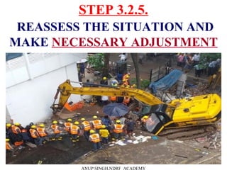 STEP 3.2.5.
REASSESS THE SITUATION AND
MAKE NECESSARY ADJUSTMENT
ANUP SINGH,NDRF ACADEMY
 