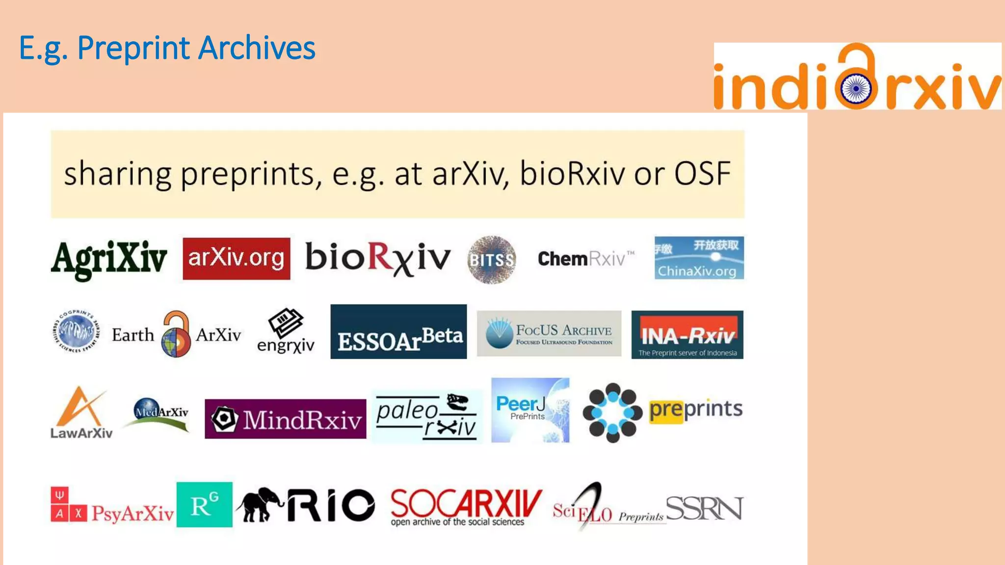 E.g. Preprint Archives
 