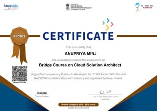  


  



    
 

    
ANUPRIYA MINJ
FSP/2023/3/1741194
Bridge Course on Cloud Solution Architect
15/03/2023
 