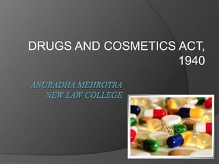 DRUGS AND COSMETICS ACT,
1940
 