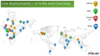 Live deployments – In India and Overseas Lighting
AMR
Industrial
IoT
M2M
 