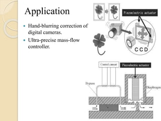 Application
 Hand-blurring correction of
digital cameras.
 Ultra-precise mass-flow
controller.
 