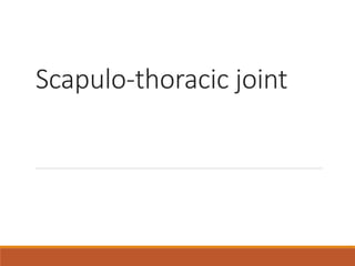 Scapulo-thoracic joint
 