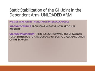 DYNAMIC STABILIZATION OF
THE GH JOINT
•The Deltoid and Glenohumeral Stabilization
•The majority of the force of contractio...