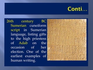 Sumerian Language Examples History of Communication and Personality Growth | PPTX