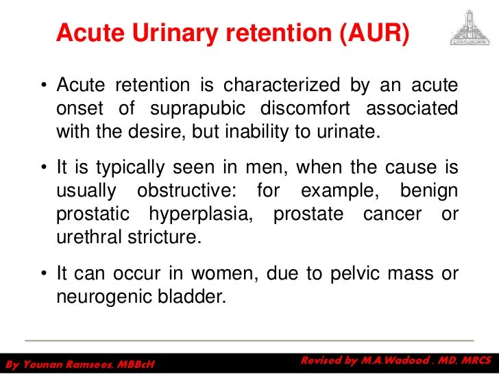 Anuria & acute retention