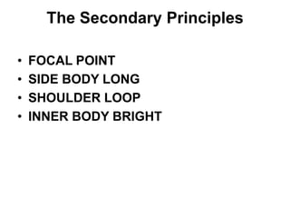 The Secondary PrinciplesFOCAL POINTSIDE BODY LONGSHOULDER LOOPINNER BODY BRIGHT
