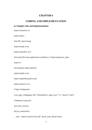 DERMADETECT-AUTOMATED SKIN DIAGNOSIS PROJECT REPORT | PDF