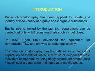 thin layer of chromatography
