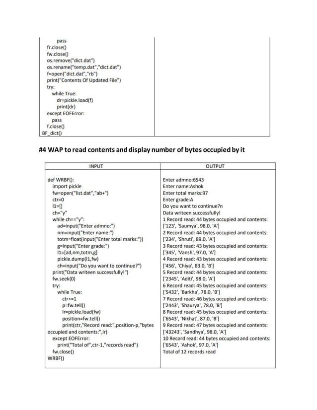 COMPUTER SCIENCE CLASS 12 PRACTICAL FILE | DOCX