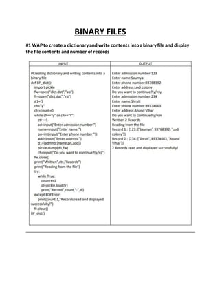COMPUTER SCIENCE CLASS 12 PRACTICAL FILE | DOCX