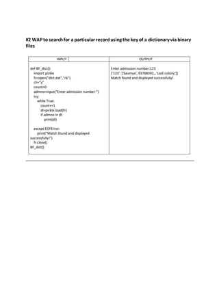 COMPUTER SCIENCE CLASS 12 PRACTICAL FILE | DOCX