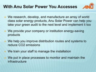 Anu solar how green is your company | PPTX