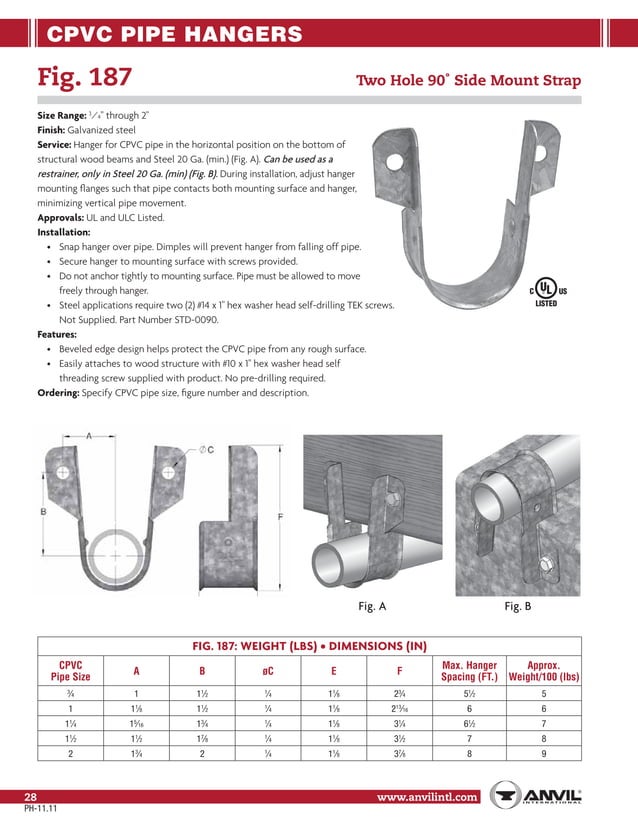 Anvil pipe hanger catalog