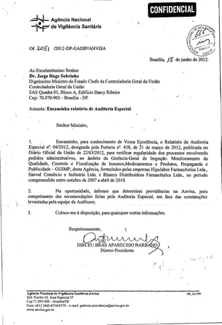 Anvisa - Auditoria especial 04/2012